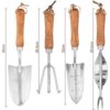 garden tools: 4-piece stainless steel set with wooden handles
