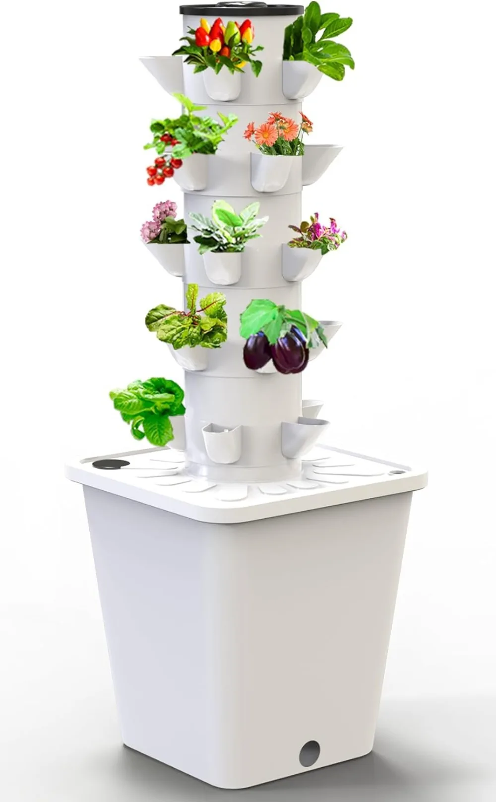 vertical hydroponic growing system: 25-plant indoor/outdoor kit