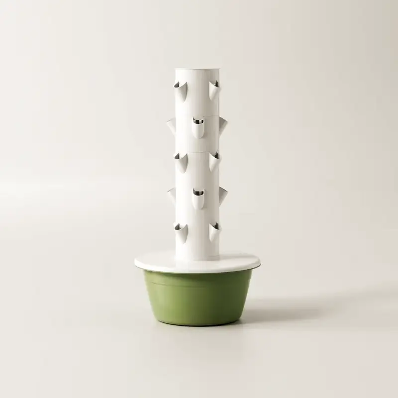 vertical hydroponic tower planter with intelligent timer