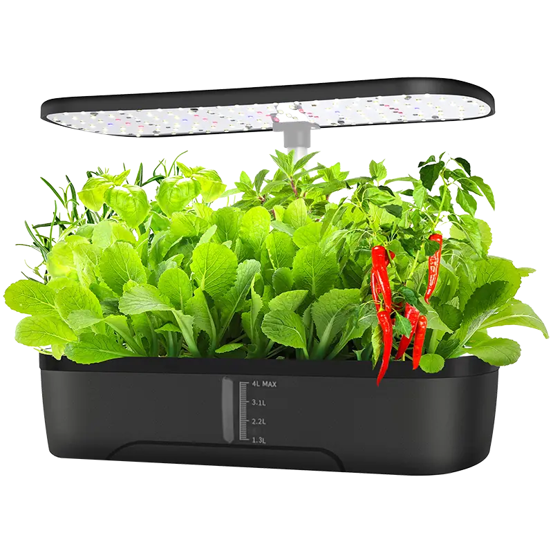 large tank hydroponic growing, indoor 12-pod garden system with automatic timer 20-watt led grow light