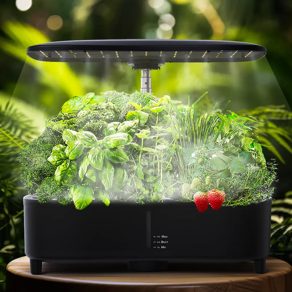 hydroponic system with mist atomizer kit full spectrum led grow lights sp201b-r01 plant growing system home cultivation