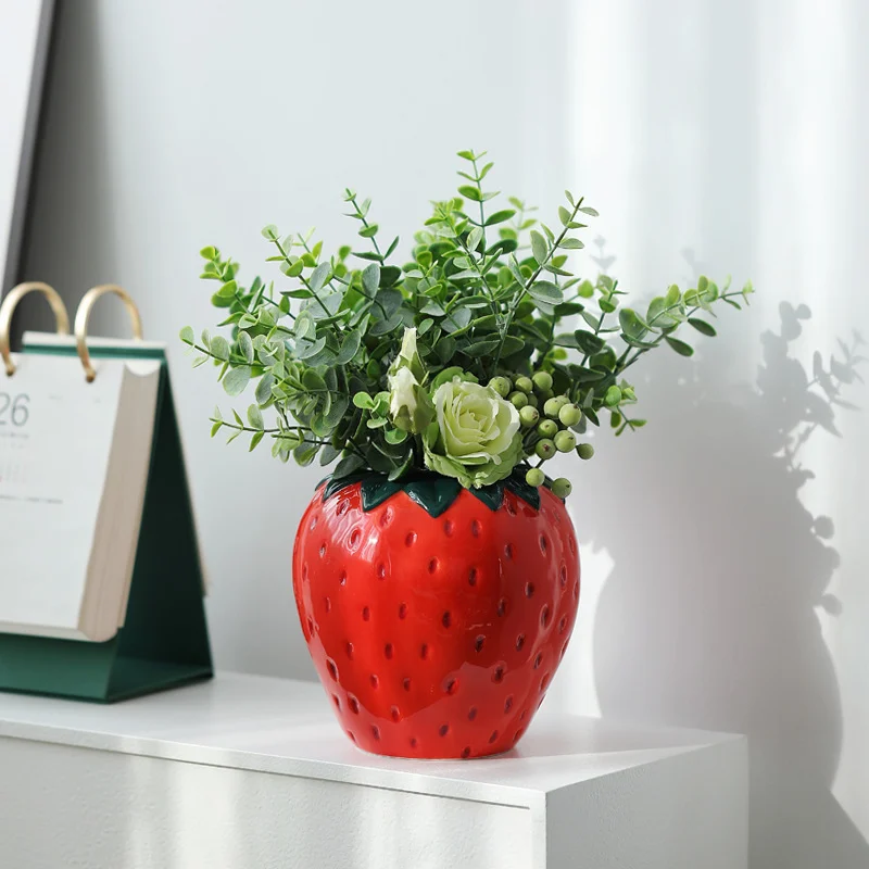 27922A38-B6Ee-440E-Baf8-9896C1742F6D.webp creative strawberry hydroponic vase cute ceramics