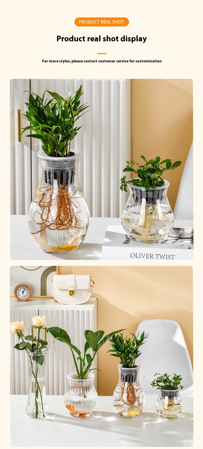Transparent Plastic Hydroponic Vase Container 2