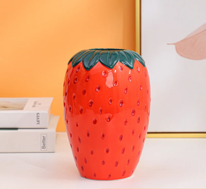 5872A6B4-70Da-4F71-B23B-B3B4Df390Db2.Webp creative strawberry hydroponic vase cute ceramics