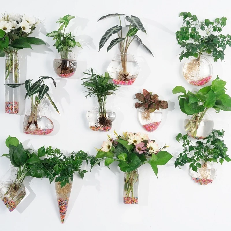 creative hydroponic hanging transparent glass vase