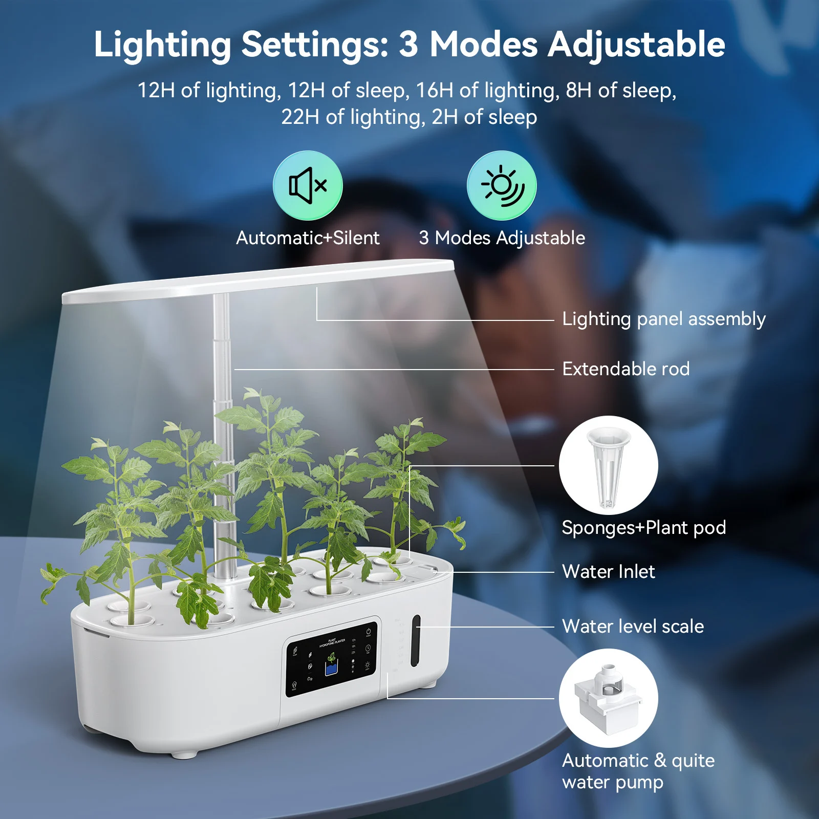 Hydroponic Value Machine Smart LED Lamp Flower Planting Indoor Hydroponic Machine