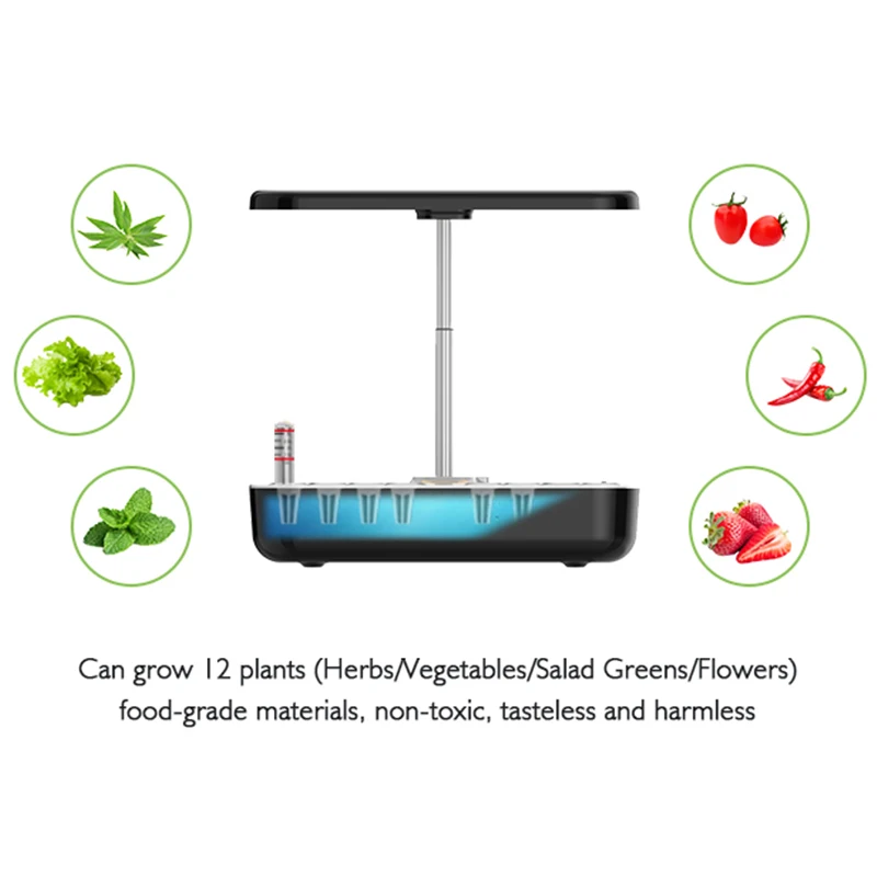 Hydroponics Growing System 12 Pods Indoor Herb Garden Starter Kit With Led Grow Light Smart Germination Kit Garden Planter 3