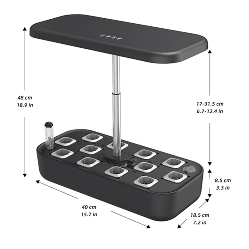 Hydroponics Growing System 12 Pods Indoor Herb Garden Starter Kit With Led Grow Light Smart Germination Kit Garden Planter 10