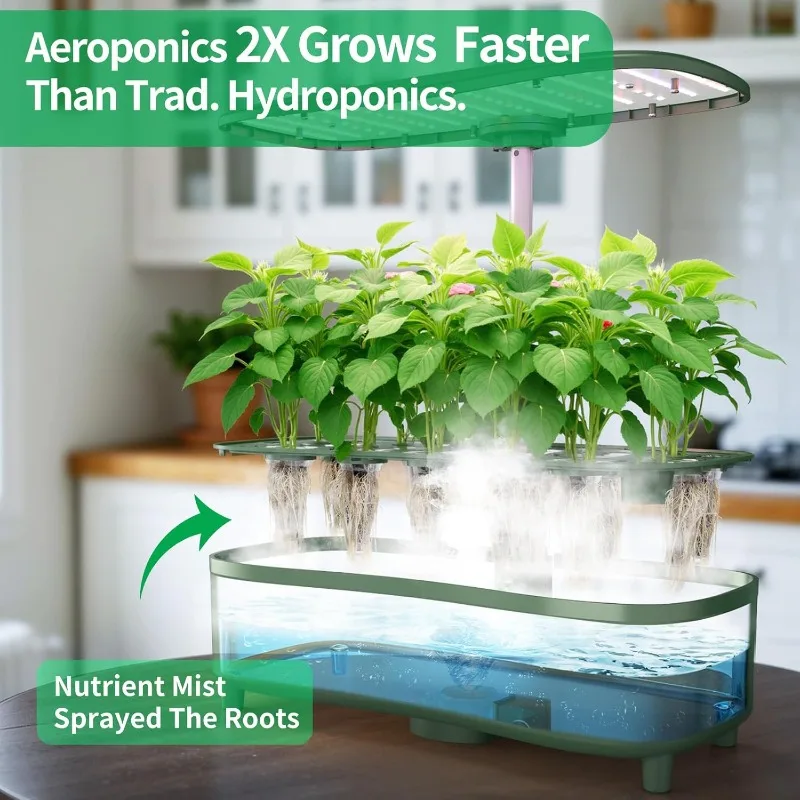 Hydroponics Growing System Kit Indoor: Aeroponics Herb Garden Kit 15 Pods, 3 Grow Modes, 24H Timer Hydroponic Gardening System 3