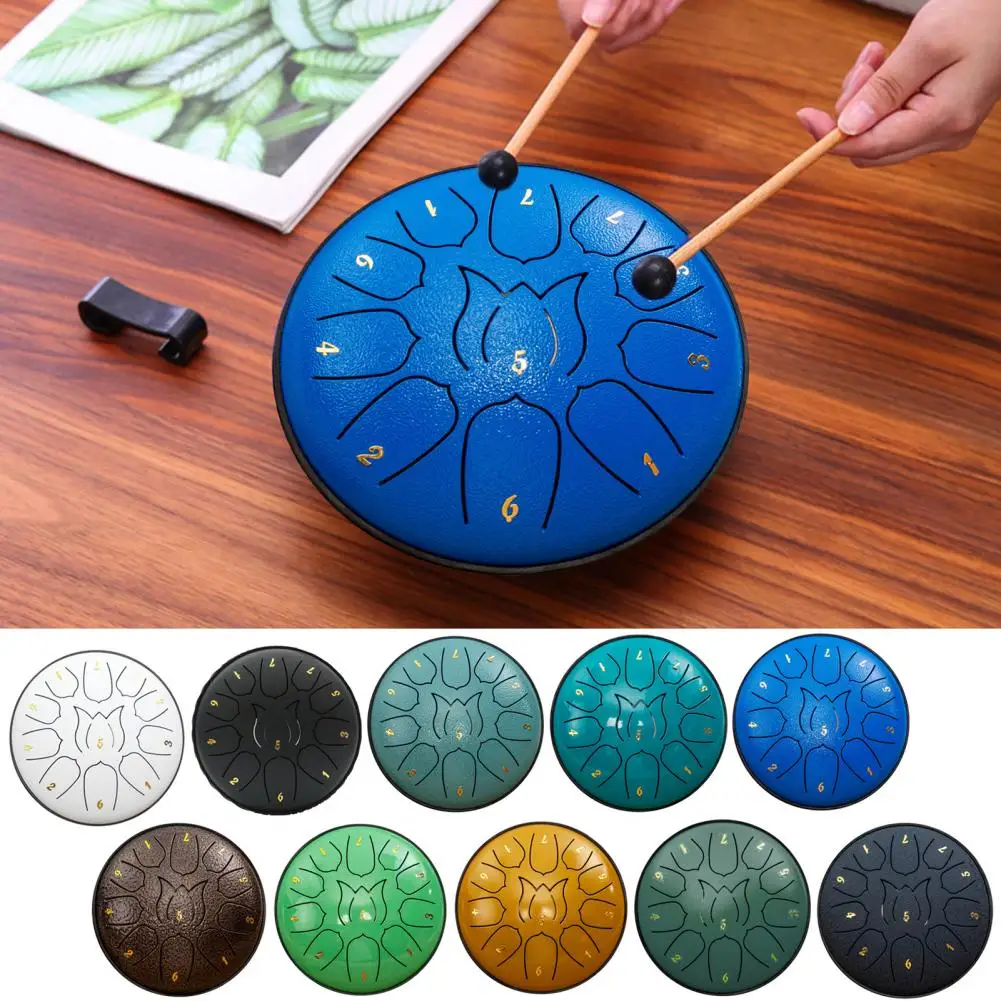 Rain Drum Steel Tongue Drum 6-Inch 11 Notes Portable Percussion Instrument 5