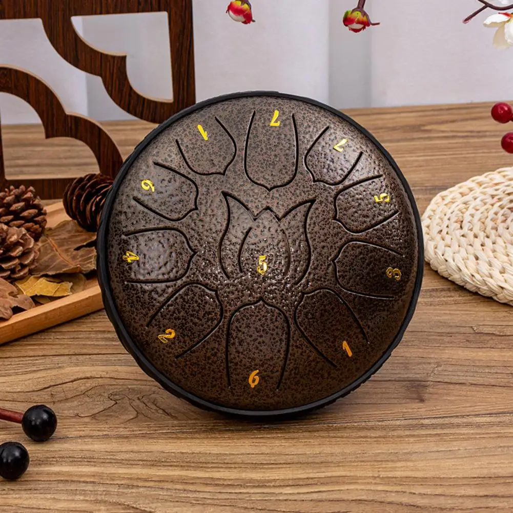 Rain Drum Steel Tongue Drum 6-Inch 11 Notes Portable Percussion Instrument 9