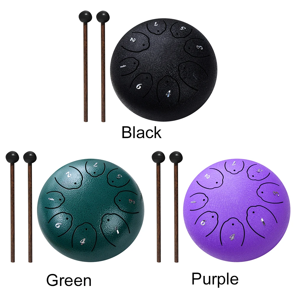 Rain Drum 6 Inch 8 Notes Steel Tongue With Carry Bag Drum Mallets Music Book Percussion For Yoga Meditation 4