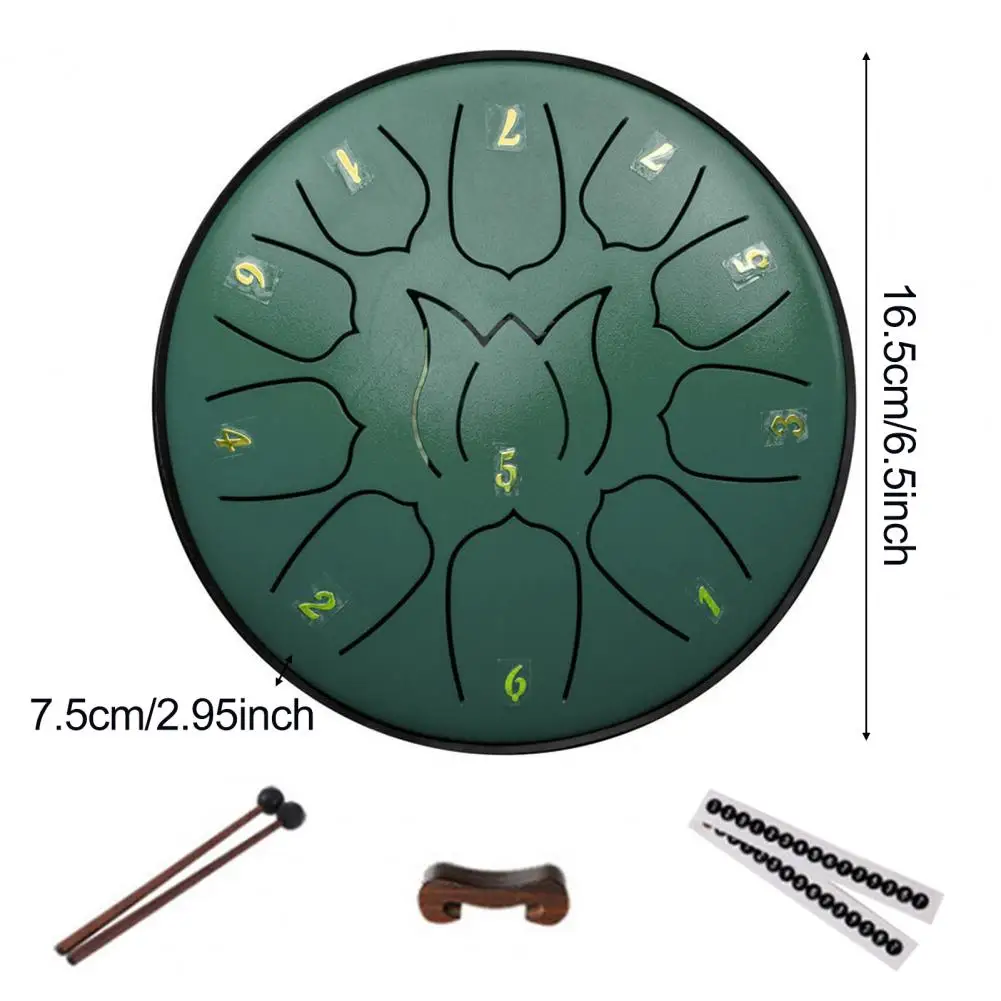 Rain Drum Steel Tongue Drum 6-Inch 11 Notes Portable Percussion Instrument 2