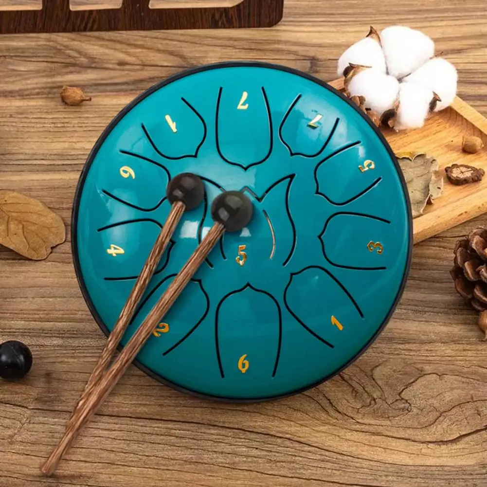 Rain Drum Steel Tongue Drum 6-Inch 11 Notes Portable Percussion Instrument 6