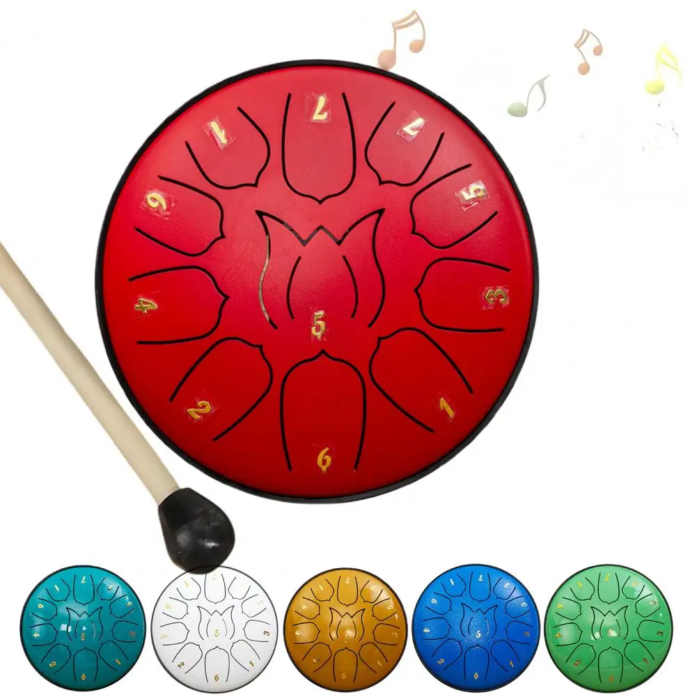 Rain Drum Steel Tongue Drum 6-Inch 11 Notes Portable Percussion Instrument 3
