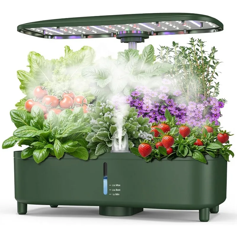Hydroponics Growing System Kit Indoor: Aeroponics Herb Garden Kit 15 Pods, 3 Grow Modes, 24H Timer Hydroponic Gardening System 2