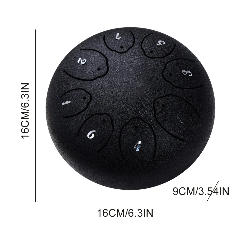 Rain Drum 6 Inch 8 Notes Steel Tongue With Carry Bag Drum Mallets Music Book Percussion For Yoga Meditation 7