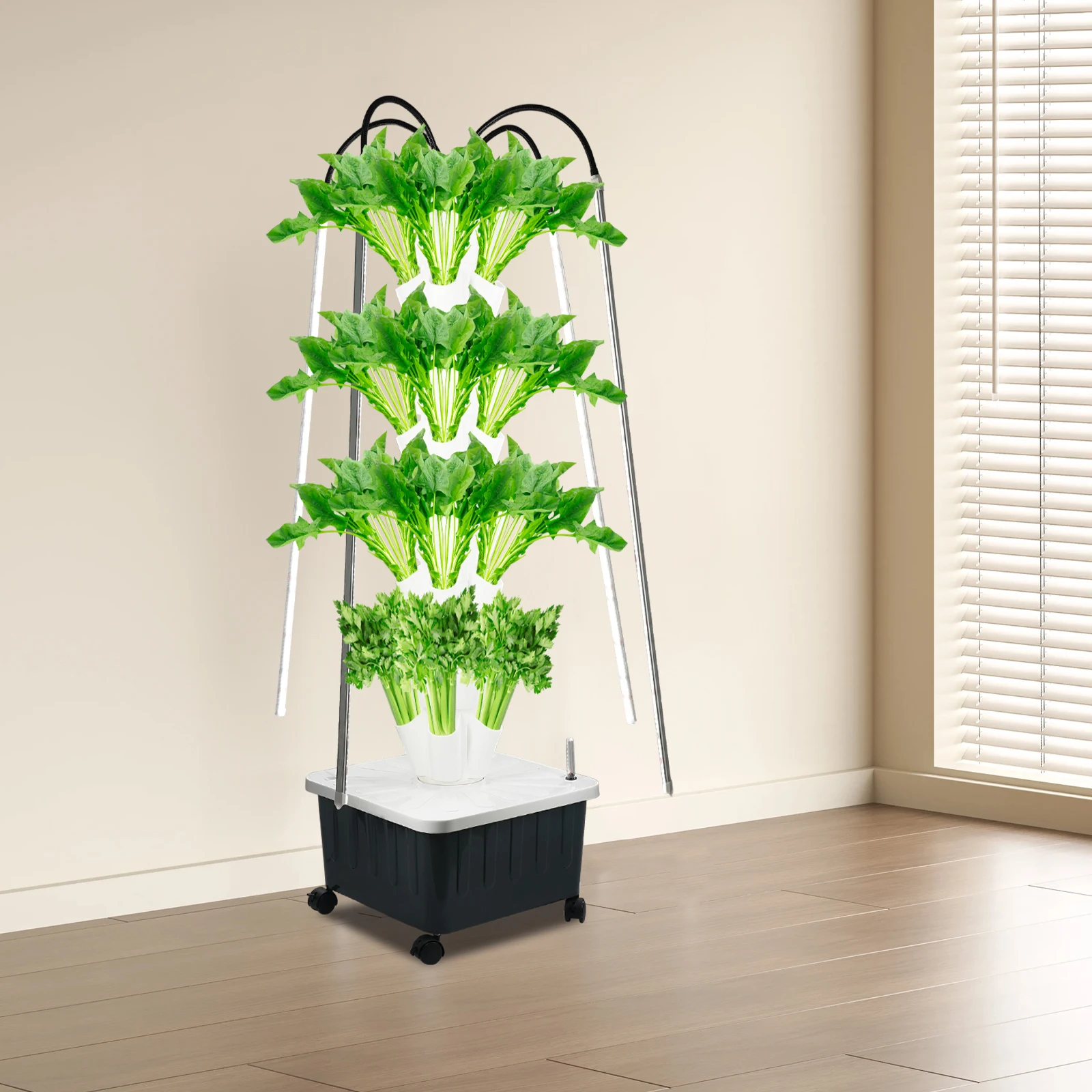 hydroponics vertical growing kit with grow lights