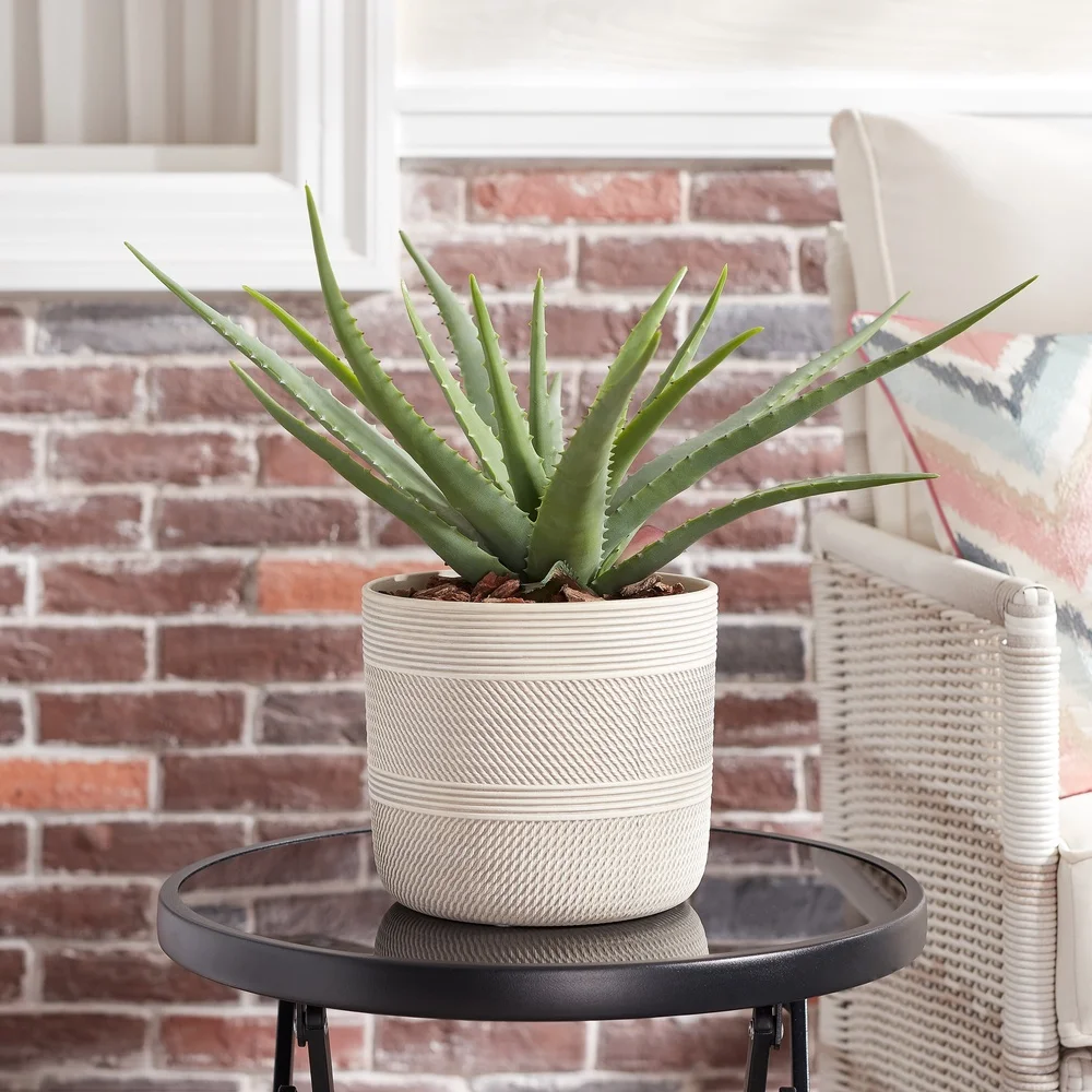 Ceramic Plant Pot - Round White Planter With Drainage Holes For Succulents And Houseplants 6