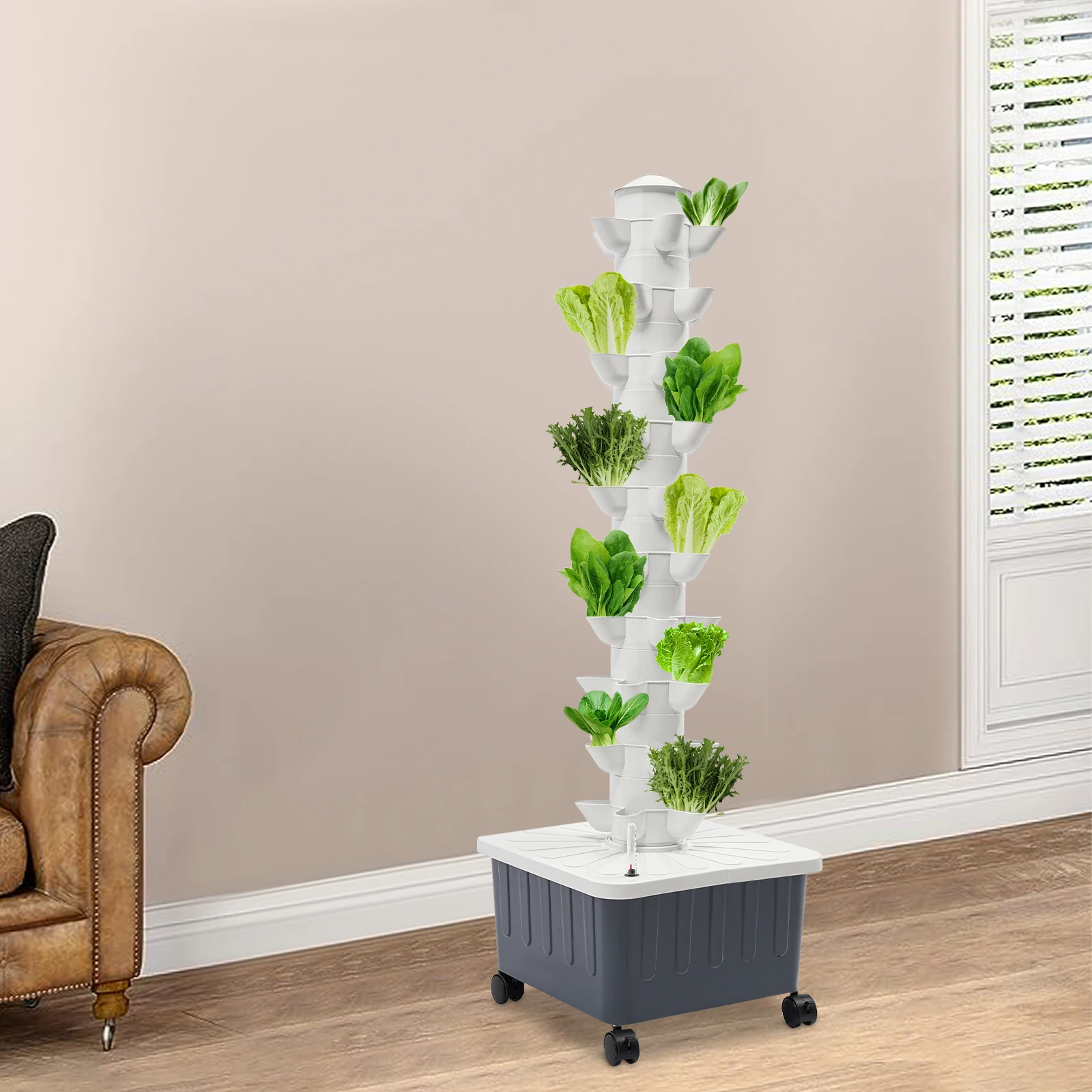 Hydroponic Growing Tower - 50 Holes Vertical Vegetable Plant Tower 2