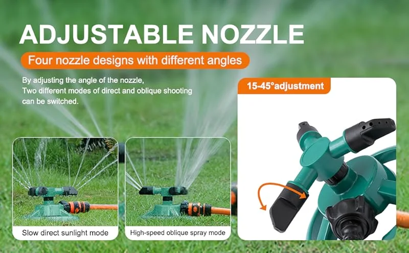 Rotating Sprinkler Nozzle 360° Auto-Rotating Sprinkler Nozzle Garden Sprinkler- Adjustable Spray Patterns For Lawn/Agricultural Irrigation Water-Saving 11