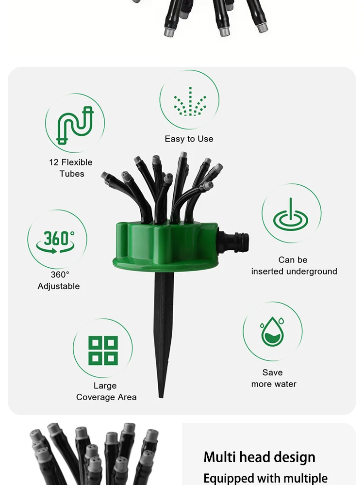 Automatic Garden Sprinklers 360 Degree Rotation System 5