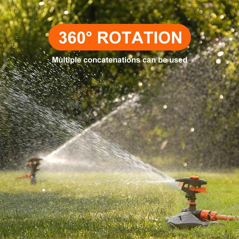 Automatic Lawn Sprinklers 360° Rotation Irrigation Watering System With Nozzle Grass Plant For Farm Outdoor Yard 2
