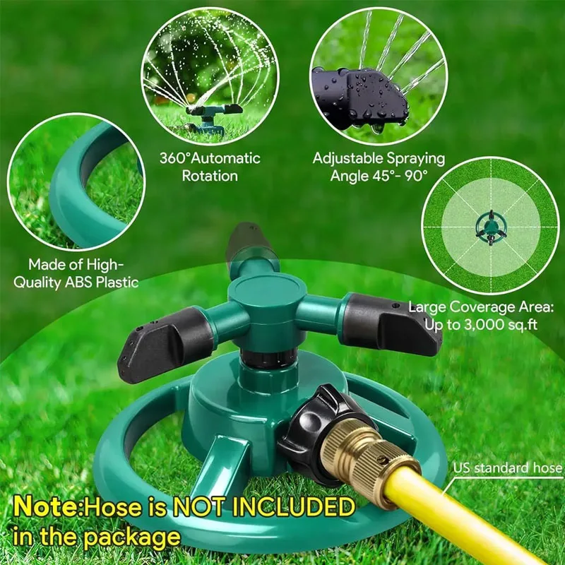 Rotating Sprinkler Nozzle 360° Auto-Rotating Sprinkler Nozzle Garden Sprinkler- Adjustable Spray Patterns For Lawn/Agricultural Irrigation Water-Saving 2