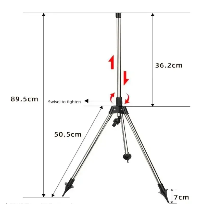 Automatic Rotating Sprinkler Stainless Steel Tripod Set 3
