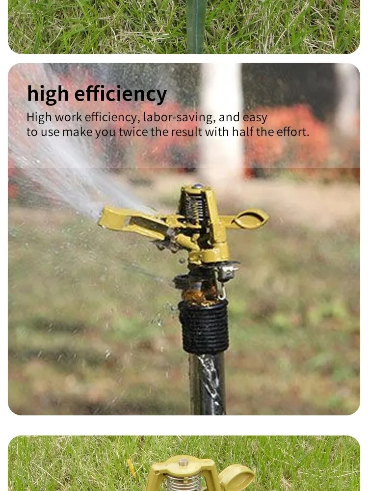 Sprinkler Nozzle 1 Pack With 360-Degree Rotation 4-Point Alloy Controllable Angle For Lawn And Garden Irrigation 8