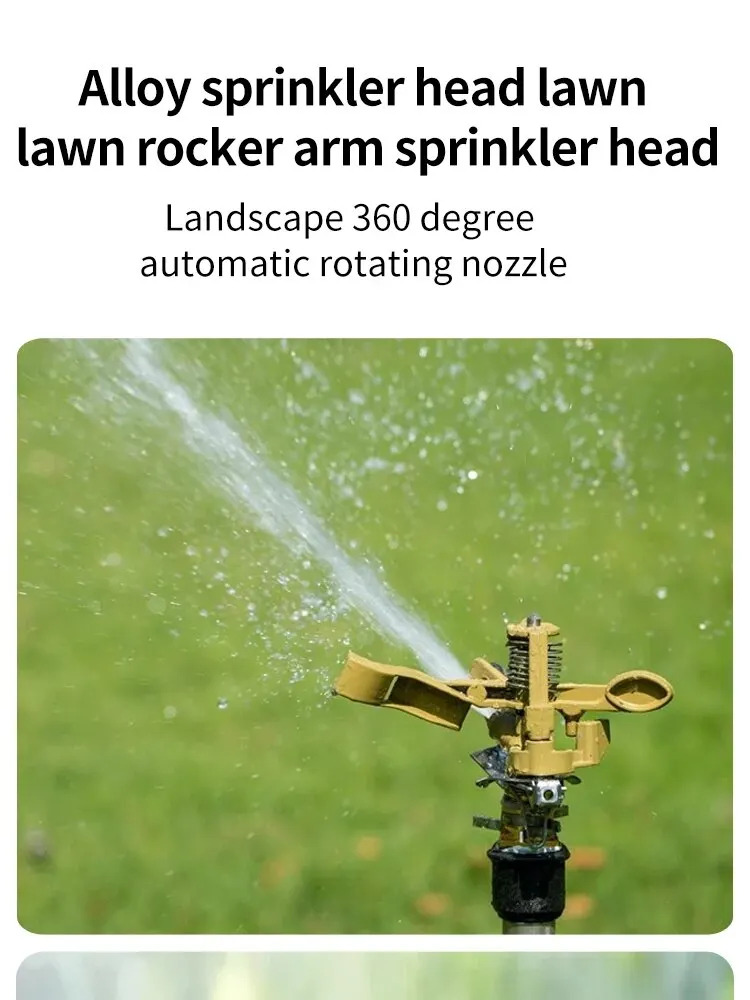 Sprinkler Nozzle 1 Pack With 360-Degree Rotation 4-Point Alloy Controllable Angle For Lawn And Garden Irrigation 2