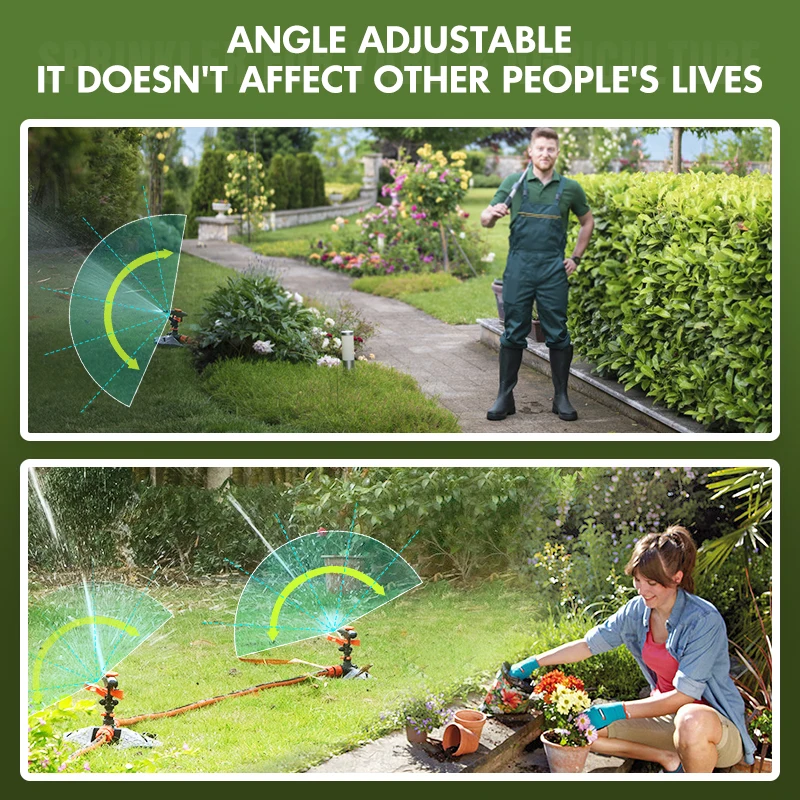 Automatic Lawn Sprinklers 360° Rotation Irrigation Watering System With Nozzle Grass Plant For Farm Outdoor Yard 4
