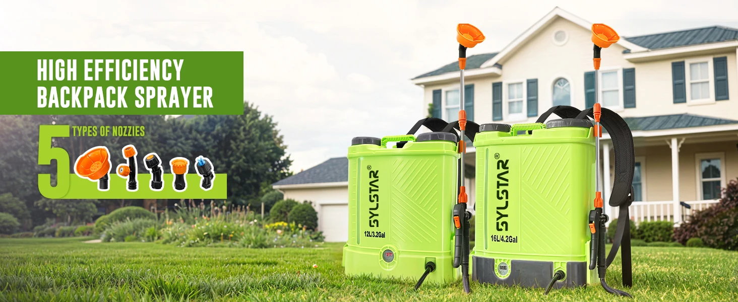 Hydroseeding Agriculture Sprayer 4 Gallon Battery Powered Backpack Sprayer For Lush Green Grass Plantation 2