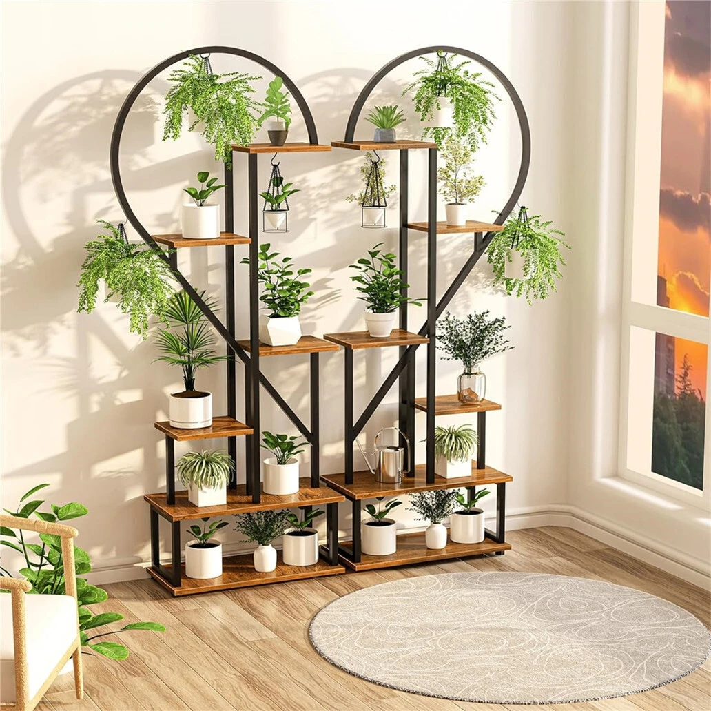 Flower Pot Display Rack Plant Stand Half Heart Shaped 2