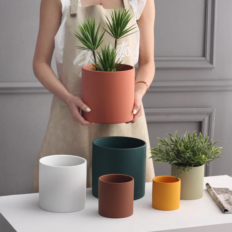 Nordic Style Colorful Ceramic Flowerpot