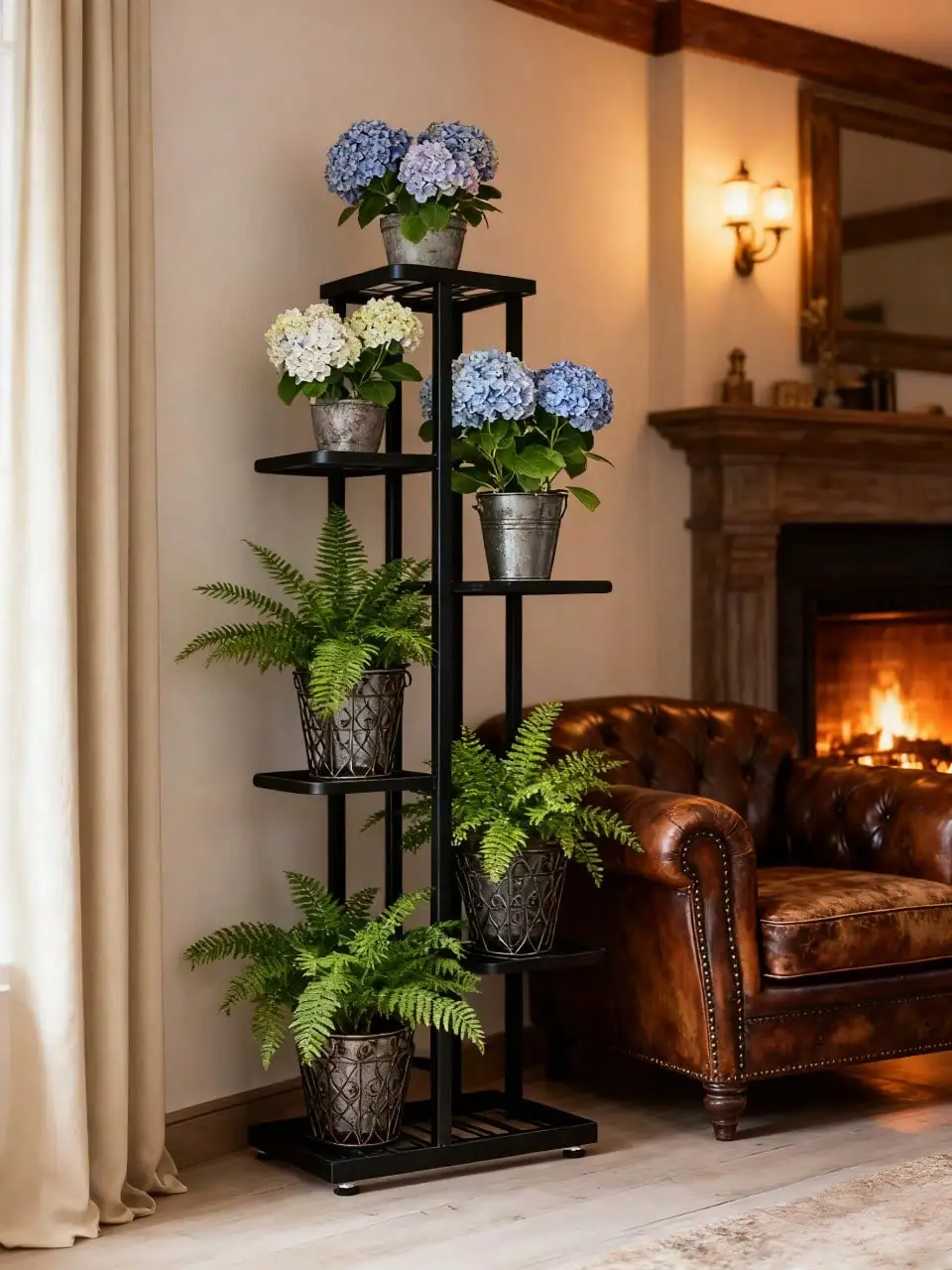 Indoor Vertical Flower Pot Shelf Premium Modern Black Metal 6-Tier Space-Saving Plant Stand 5 sa26cfd98136a406d9c0571cdcc751932o
